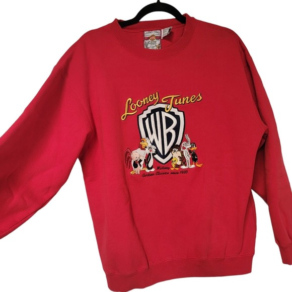 Vintage Warner Brothers Looney Tunes Sweatshirt Embroidered Medium - Picture 3 of 5